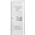 Sartodoors Pocket Interior Door, 36" x 84", White LUCIA4070PD-BEM-3684